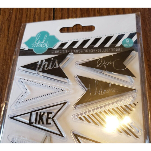 Heidi Swapp Clear Pennants Stamp and Die Set HS01136 - Picture 2 of 6